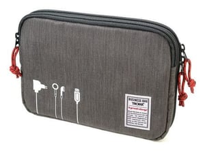 TROIKA BUSINESS TECH POUCH 2 Organizer, Polyester, Black, Gray