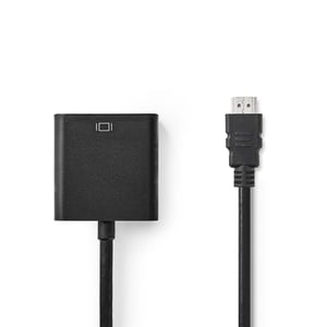 Nedis CCGB34900BK02 adapter kablowy 0,2 m HDMI Typu A (Standard) VGA (D-Sub) + 3.5mm Czarny