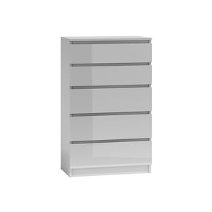 Topeshop M5 BIEL POŁYSK FRONT komoda