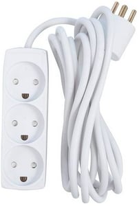 Microconnect GRU033WDK 3-m-Verteiler mit 3 x Netzanschlussbuchsen, für den Innenbereich, weiß
