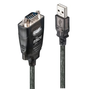 Lindy 42686 Parallel Cable, Black, 1.1 m, USB Type-A to DB-9