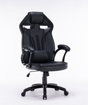 Topeshop FOTEL DRIFT CZERŃ krzesło obrotowe Obite siedzisko Obite oparcie