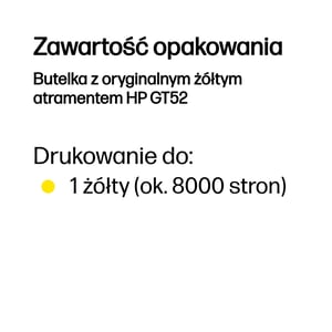 HP Butelka z oryginalnym żółtym atramentem GT52