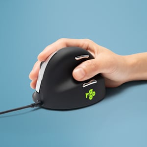 R-Go Tools Ergonomische Maus R-Go HE Break – Maus mit App für Pausen, große Ausführung, für Rechtshänder, kabelgebunden, schwarz