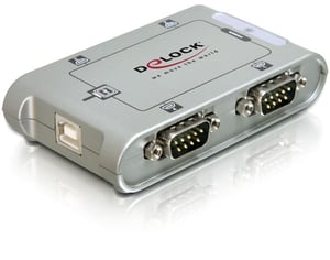 DeLOCK 4-Port-USB-2.0-Seriell-Hub, silberfarben