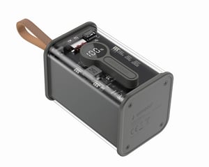 Gembird PB18-TQC3-01 Lithium-Polymer-Powerbank (LiPo) 18000 mAh Schwarz, Transparent