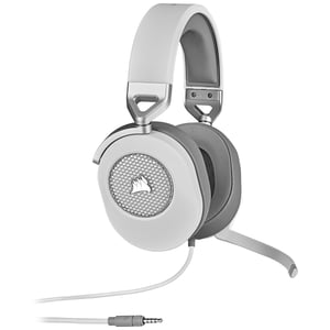 Corsair HS65 SURROUND Hörlurar med sladd, manuell styrning, gaming, vit