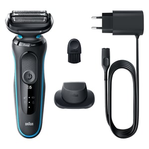 Braun Series 5 51-M1200s rakapparat Folierakapparat Trimmer Svart, Blå