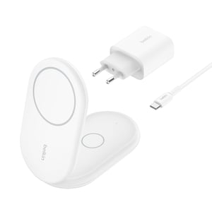 Belkin BoostCharge Kopfhörer, Smartphone, Weiß, USB, kabelloses Laden, Schnellladen, intern