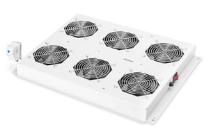 Digitus 19-Zoll-Lüftungsblende für Serverschränke der Serie Unique, 6 x Lüfter, Thermostat, grau