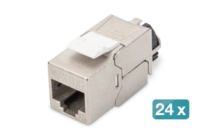 Digitus Moduł Keystone CAT 6A, ekranowany z inteligentnym menedżerem kabli, zestaw (24 szt.)
