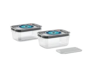 Bosch MSZV0FC2 Lebensmittelbehälter, rechteckige Box, schwarz, blau, transparent, 2 Stück.
