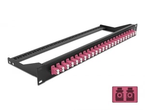DeLOCK 19-Zoll-Frontpanel für Glasfaser, 24 LC-Duplex-Anschlüsse, violett