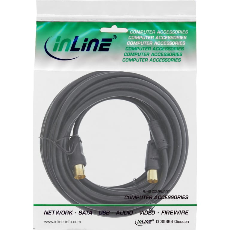 InLine 69402P kabel koncentryczny 2 m F-Typu Czarny