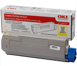 OKI 43865721 tonerkassett, 1 st. Original, gul