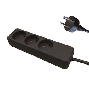 Garbot 24155129-2 Verteiler 2 m, 3 x Netzsteckdose, für den Innenbereich, schwarz