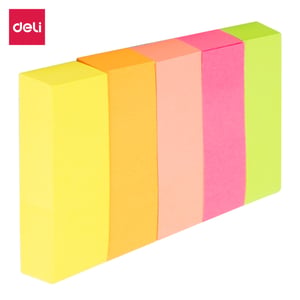 Deli EA11402 Selbstklebe-Register, 100 Blatt. Rosa, Orange, Gelb, Rot, Grün
