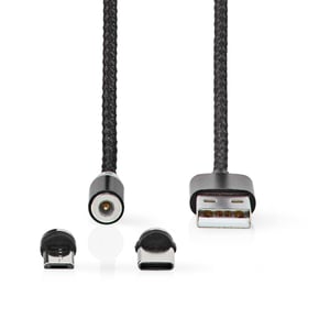 Nedis CCGB60630BK20 kabel USB USB 2.0 2 m USB A Micro-USB B Czarny