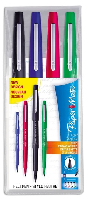 Papermate Flair mazak Średni Różne kolory 4 szt.