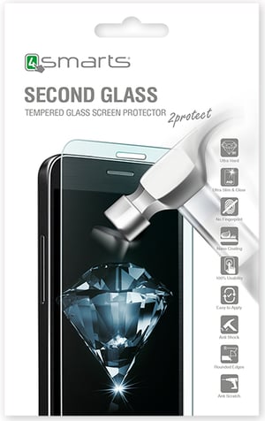 4smarts Second Glass Genomskinligt skärmskydd för Samsung, 1 st.