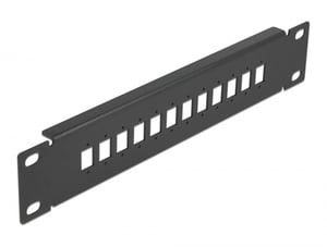 DeLOCK 10-inch Fiber Optic Cross-Connect Panel, 12 Ports (SC Simplex/LC Duplex), 1U, Black