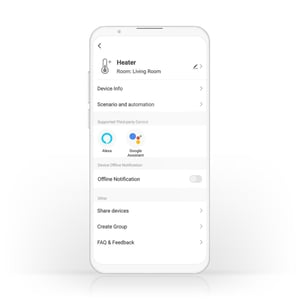 Nedis WIFIHTPL20FWT grzejnik Wewnętrzna Biały 2000 W Elektryczny grzejnik konwektorowy