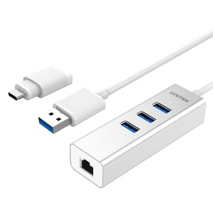 UNITEK Y-3083B stacja dokująca USB 3.2 Gen 1 (3.1 Gen 1) Type-A Srebrny