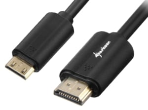 Sharkoon 3 m, HDMI/Mini-HDMI-Kabel, HDMI Typ A (Standard) – HDMI Typ C (Mini), schwarz