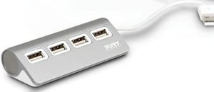 Port Designs 900120 USB 2.0-hubbar och koncentratorer 480 Mbit/s Grå, Vit