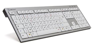 Logickeyboard SKB-AJPU-FR klawiatura Uniwersalne USB AZERTY Francuski Aluminium, Biały