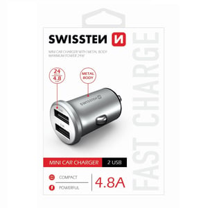 Swissten PDPSW1219 ładowarka do urządzeń przenośnych Uniwersalne Srebrny Zapalniczka Automatyczna
