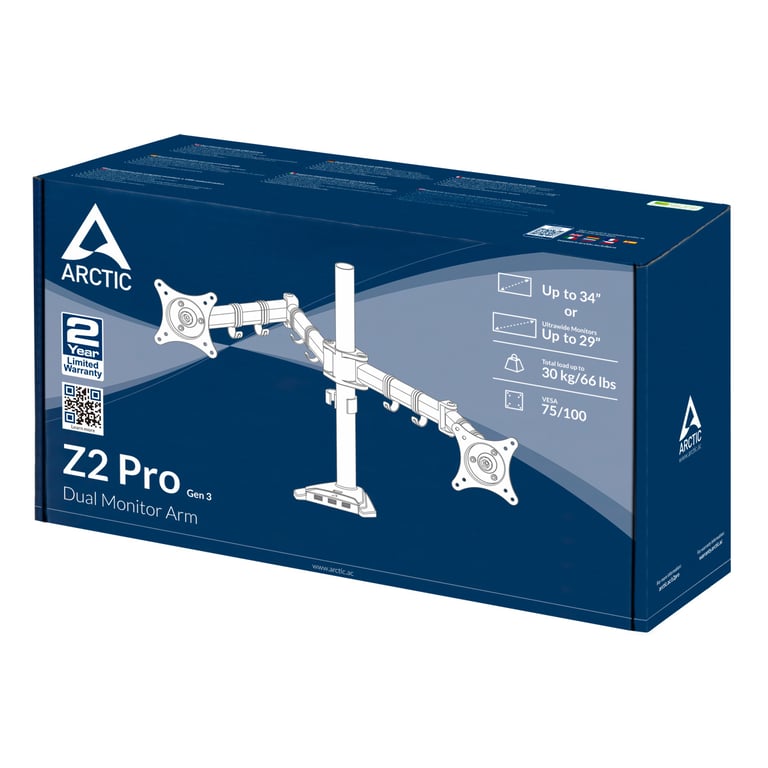 ARCTIC Z2 Pro (Gen 3) 86,4 cm (34") Biurko Czarny