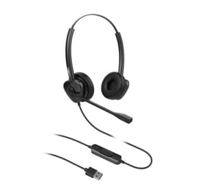 Fanvil HT302-U hörlurar/headset, trådbundet, huvudband, kontor/callcenter, USB typ A, svart