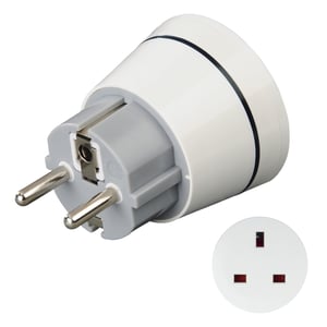 Hama 00223452 Power Plug Adapter, Type F to Type G (UK), White