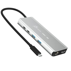 j5create JCD403-N USB Type-C-hubbar och koncentratorer 10000 Mbit/s Grå
