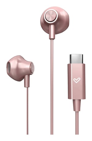 Energy Sistem EasyPods Zestaw słuchawkowy Przewodowa Douszny Połączenia/muzyka USB Type-C Złoto różowe