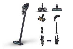Samsung VS20C852FTB 2-in-1 Upright Vacuum Cleaner, Battery-Powered, Dry, Bagless, 580 W, Black, Blue