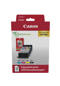 Canon 2106C006 Ink Cartridge, 4-Pack. Genuine Black, Cyan, Magenta, Yellow