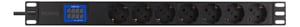Deltaco GT-8637 2 m 7-outlet power strip, Indoor, Black