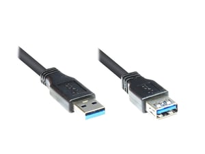 Alcasa 2711-S01 USB 3.2 Gen 1 (3.1 Gen 1) Cable, 1 m, USB-A, Black
