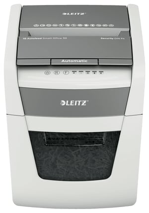 Leitz Autofeed 50X P4 Small Office niszczarka Rozdrabnianie krzyżowe 55 dB 22 cm Biały