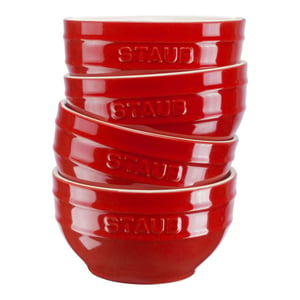 Staub Ceramique Schüsselset 0,4 l, rund, Keramik, rot, 4 Stück.