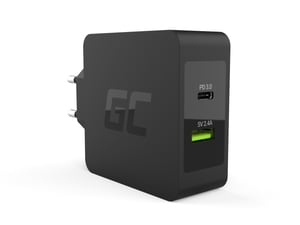 Green Cell CHAR10 Portable Device Charger, Universal, Black, AC Power, Indoor