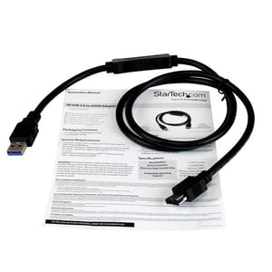 StarTech USB3S2ESATA3 kabel USB 0,9 m USB A Czarny