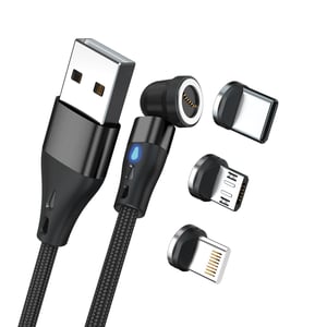 RealPower MagneticCharge3 USB Cable, 1 m, USB-A, Black
