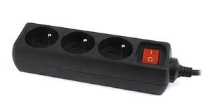 Gembird EG-PSU3F-01 överspänningsskydd Svart 3 x nätuttag 230 V 0,6 m