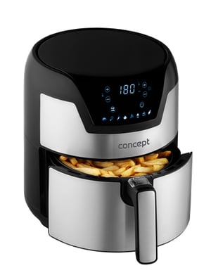 Concept FR3500 Fritteuse, Einzelausführung 3,5 l Autonom 1500 W Heißluftfritteuse, Schwarz, Metallic
