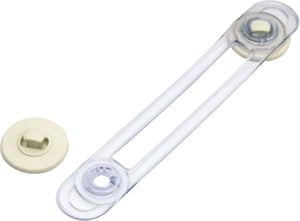 Olympia 98352 Cabinet Latch/Hook, Clear, White Plastic, Silicone, 1 pc.