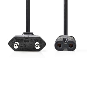 Nedis CEGL11940BK100 Power Cable, Black, 10 m, CEE7/17 Type C Power Plug