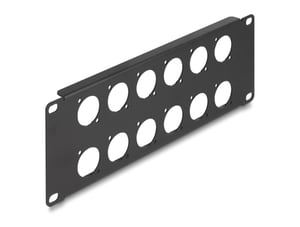 DeLOCK 10″ D-type patch panel, 12 ports, 2U, black